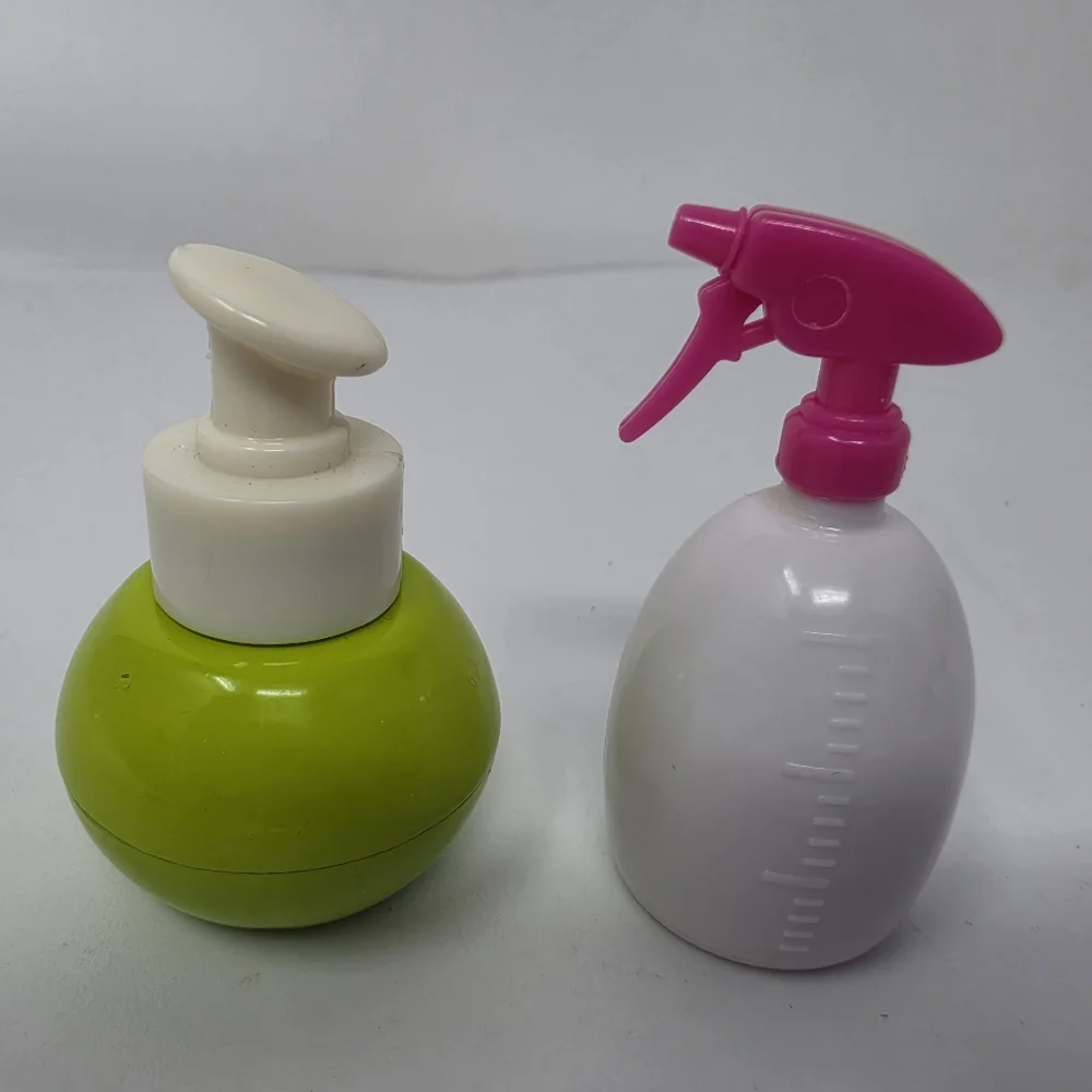 Plastic Spray Bottle Lotion Dispenser Doll House Toys Lot of 2